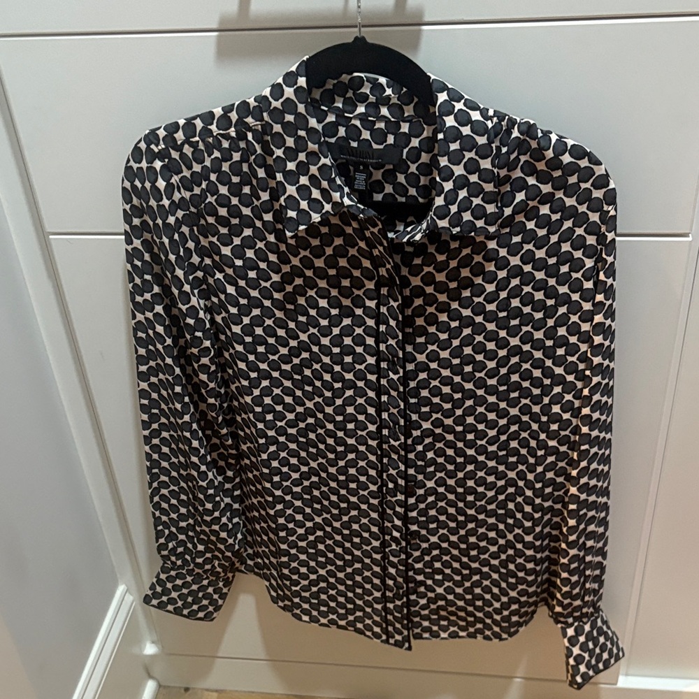 Black and White Patterned Blouse